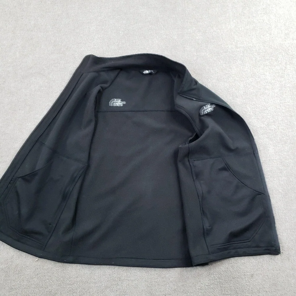 The North Face Vest Mens Medium Black Windwall Windbreaker Full‎ Zip Pockets Z